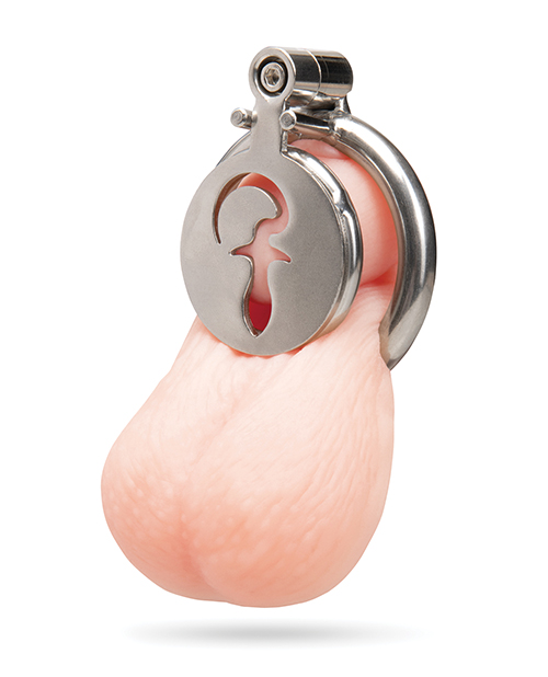 Thumbnail for Stainless Steel Flat Inverted Chastity Cage w/Piggy Tail Butt Plug Icon