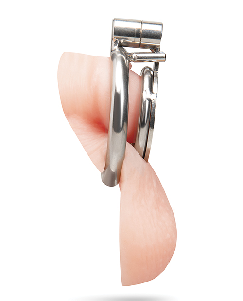 Thumbnail for Stainless Steel Flat Inverted Chastity Cage w/Piggy Tail Butt Plug Icon