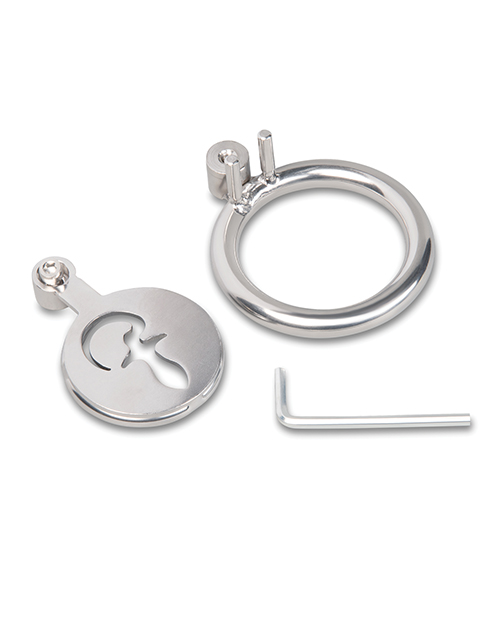 Thumbnail for Stainless Steel Flat Inverted Chastity Cage w/Piggy Tail Butt Plug Icon