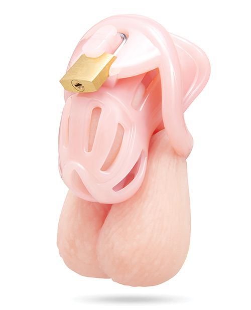 Thumbnail for Degrading Bitchboy Pink Mini Cock Sissy Boy Chastity Cage