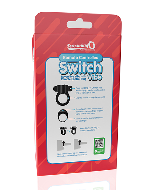 Thumbnail for Screaming O Switch Remote Controlled Vibrating Ring - Black