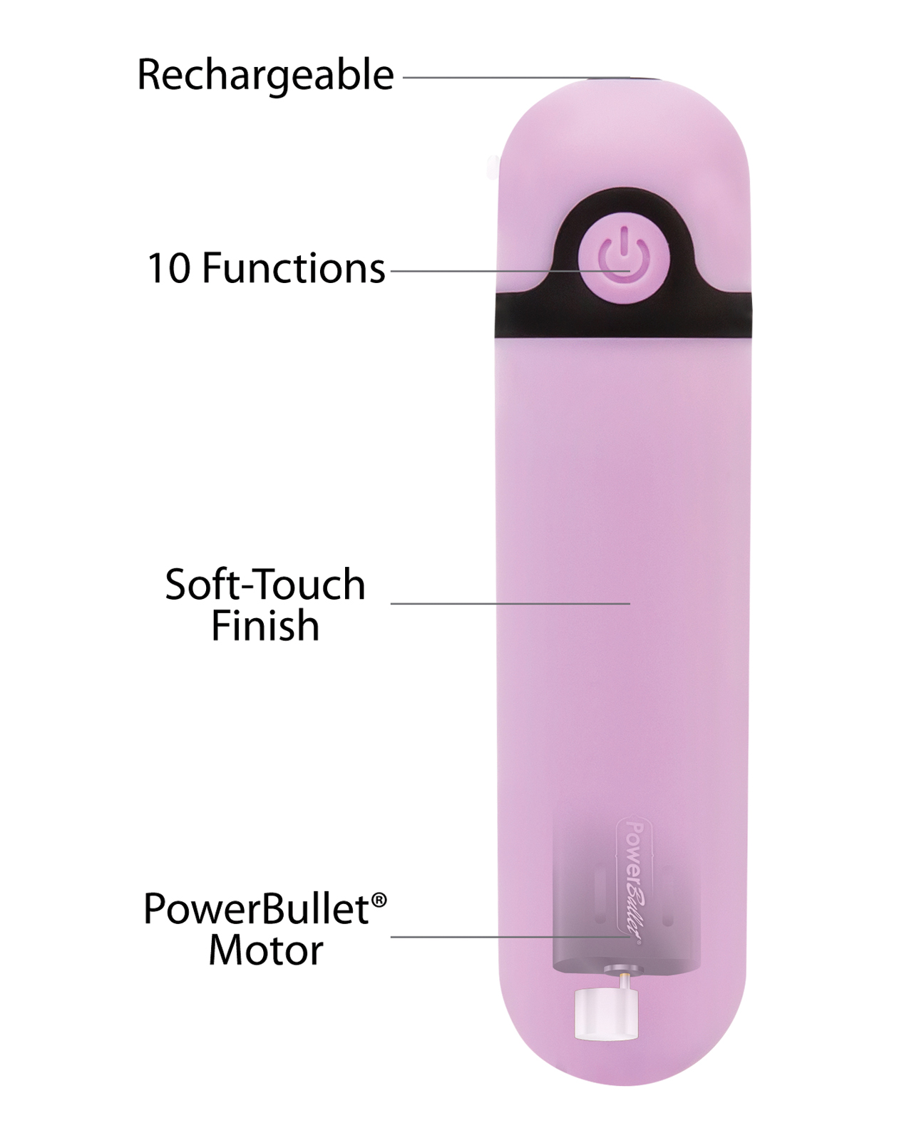 Thumbnail for Simple &amp; True Rechargeable Vibrating Bullet - Purple