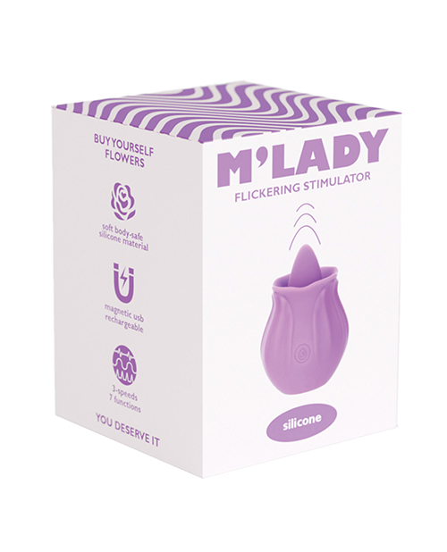 M&apos;Lady Flickering Tongue &amp; Vibrating Clitoral Stimulator - Purple