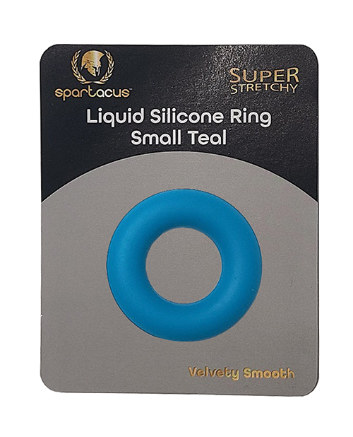 Spartacus Liquid Silicone Cock Ring Small - Teal