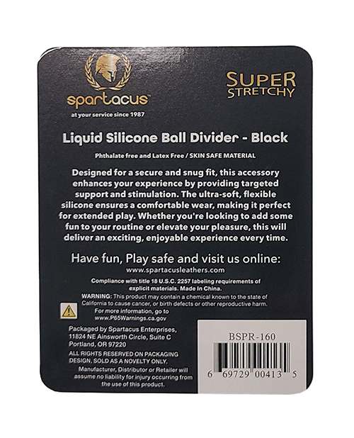 Thumbnail for Spartacus Liquid Silicone Ball Divider - Black