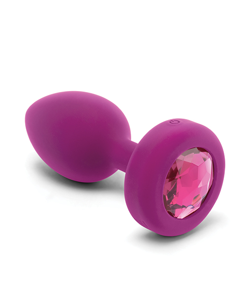 Thumbnail for b-Vibe Remote Control Vibrating Jewel Plug (S/M) - Fuchsia