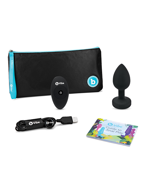 Thumbnail for b-Vibe Remote Control Vibrating Jewel Plug (M/L) - Black