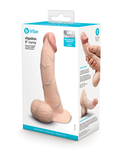 b-Vibe Slipskin 8&quot; Curvy - Cream