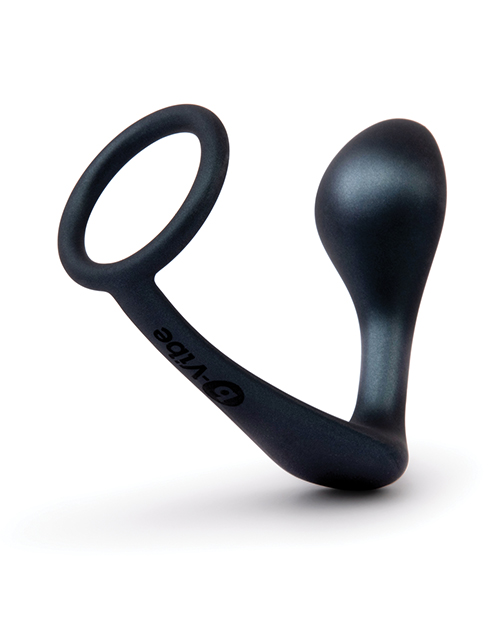 Thumbnail for b-Vibe Butties Ringer Cock Ring &amp; Prostate Plug - Black