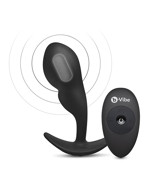 Thumbnail for b-Vibe Remote Control P-Spot Snug Plug - Black