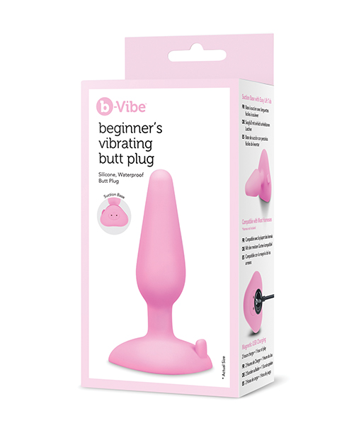 b-Vibe Beginner&apos;s Vibrating Tapered Butt Plug - Pink