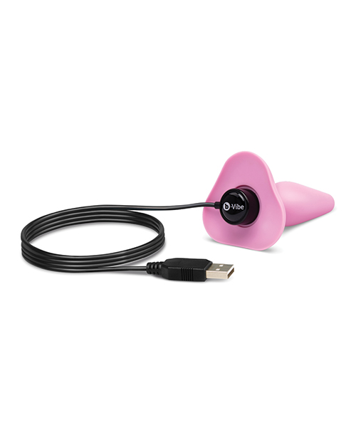 Thumbnail for b-Vibe Beginner's Vibrating Tapered Butt Plug - Pink