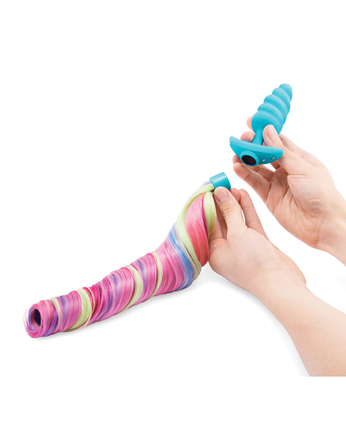 Thumbnail for b-Vibe Unicorn Tail Vibrating Butt Plug - Special Edition