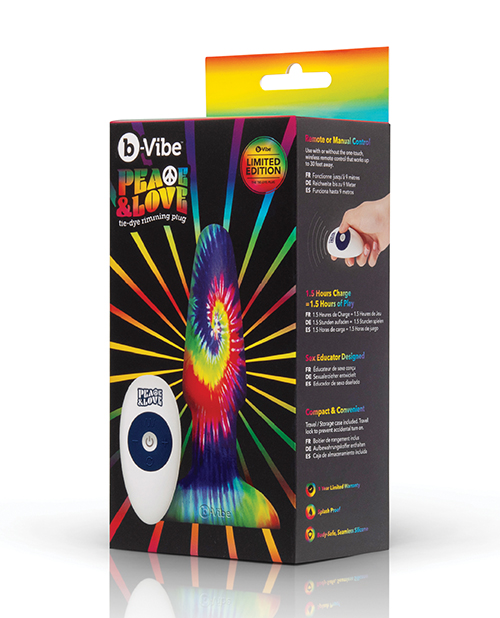 b-Vibe Peace &amp; Love Tie-Dye Rimming Plug - Special Edition