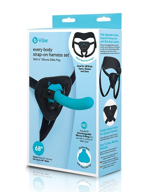 b-Vibe Every Body Strap-On Harness Set With 6&quot; Silicone Dildo Peg