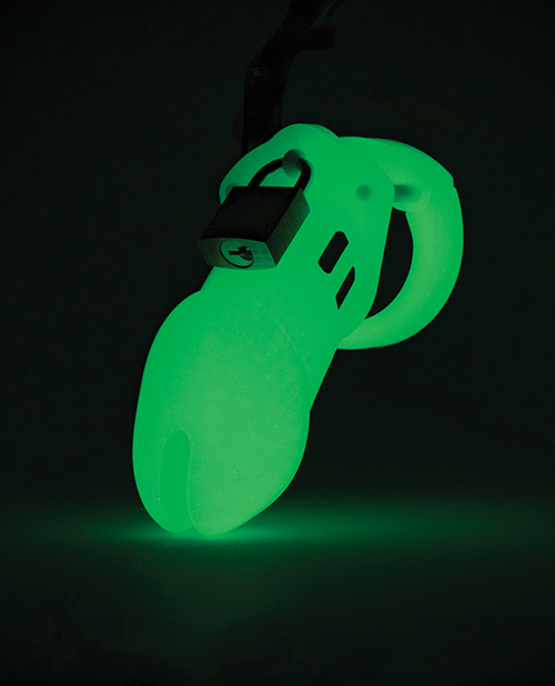 Thumbnail for CB-6000 3 1/4&quot; Cock Cage &amp; Lock Set - Glow in the Dark
