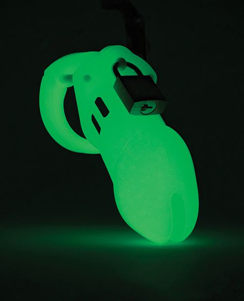 Thumbnail for CB-6000 3 1/4&quot; Cock Cage &amp; Lock Set - Glow in the Dark