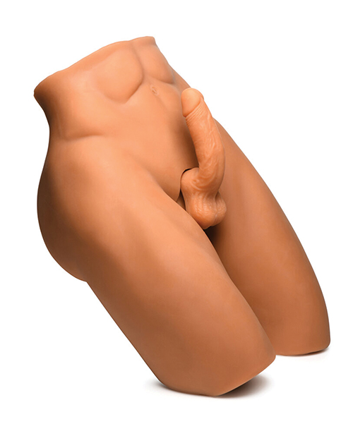 Thumbnail for Curve Toys Jock Poseable Torso w/Thrusting Dildo - Drop Ship Only