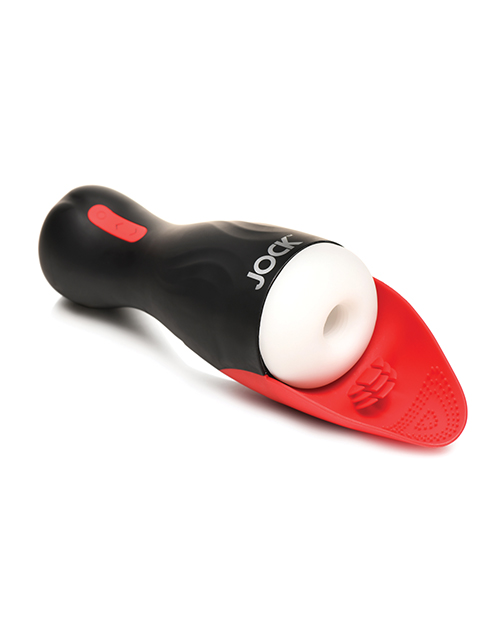 Thumbnail for Curve Toys Jock Sucking & Vibrating Masturbator - Black/Red