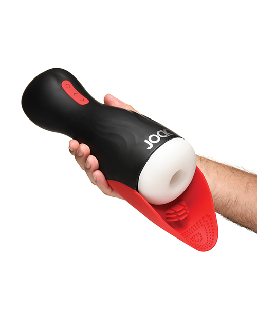 Thumbnail for Curve Toys Jock Sucking & Vibrating Masturbator - Black/Red