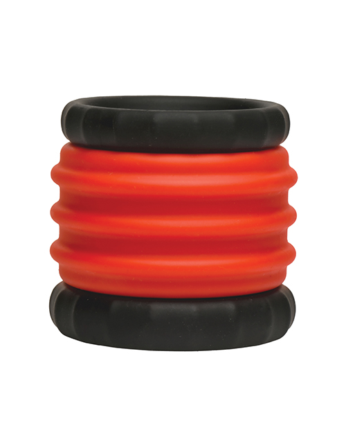 Thumbnail for Curve Toys Jock 2-in-1 Silicone Cock Ring - Red
