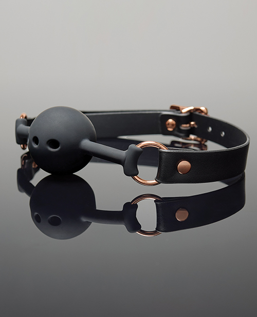 Thumbnail for Pleasure Collection Adjustable Ball Gag - Black / Rose Gold O/S