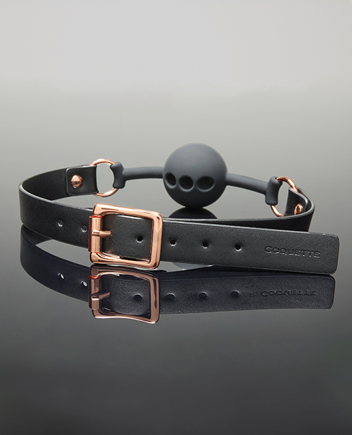 Thumbnail for Pleasure Collection Adjustable Ball Gag - Black / Rose Gold O/S