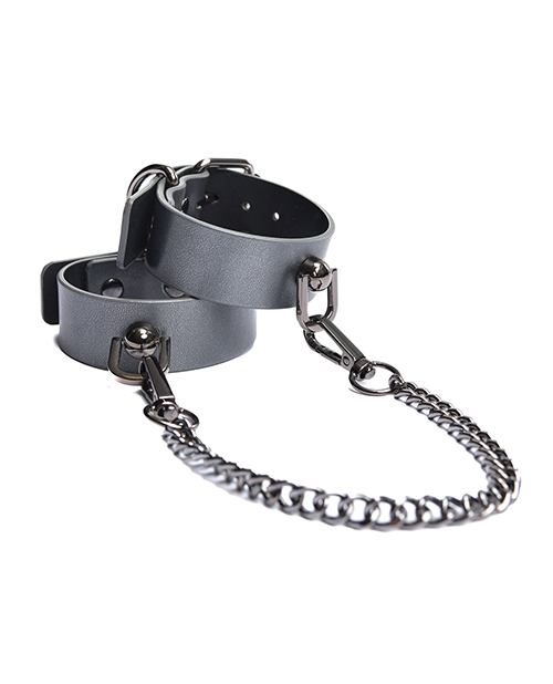 Thumbnail for Pleasure Collection Gunmetal Glam Cuffs w/Removable Chain