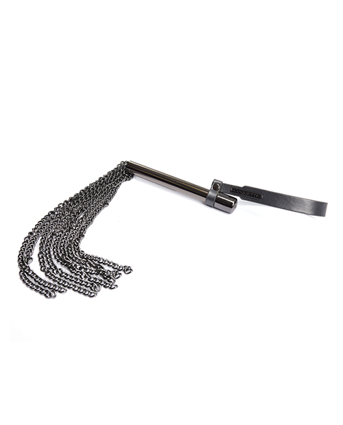 Thumbnail for Pleasure Collection Gunmetal Glam Mini Whip w/Metal Chain Strands