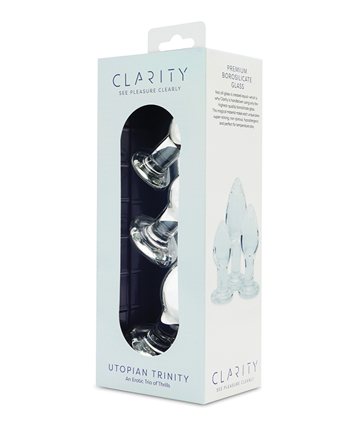 Thumbnail for Clarity Glass Dildo 3 Piece Kit - Utopian Trinity