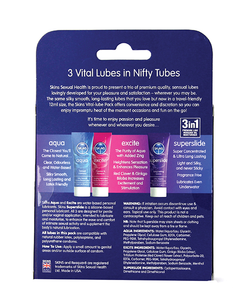Thumbnail for Skins Vital Lubes - 12 ml Tubes Pack of 3