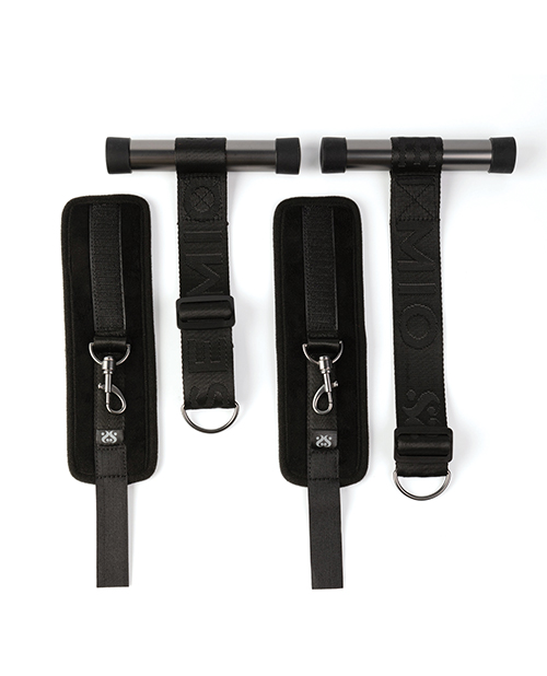Thumbnail for Sei Mio Doorway Play Adjustable Over Door Cuff Restraints - Black