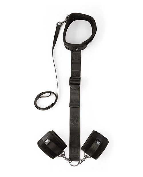 Thumbnail for Sei Mio Neck Firmly in Check Adjustable Neck &amp; Wrist Restraint Kit - Black