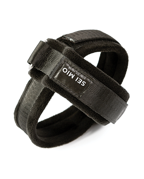 Thumbnail for Sei Mio Cross Purposes Unique Over-Wrap Cross Cuff Restraints - Black