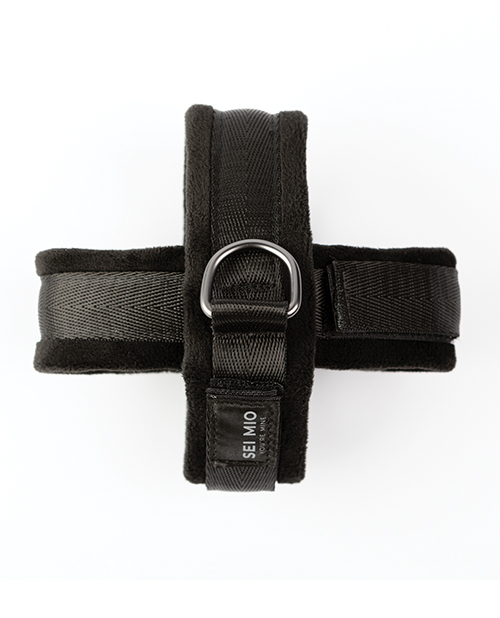 Thumbnail for Sei Mio Cross Purposes Unique Over-Wrap Cross Cuff Restraints - Black