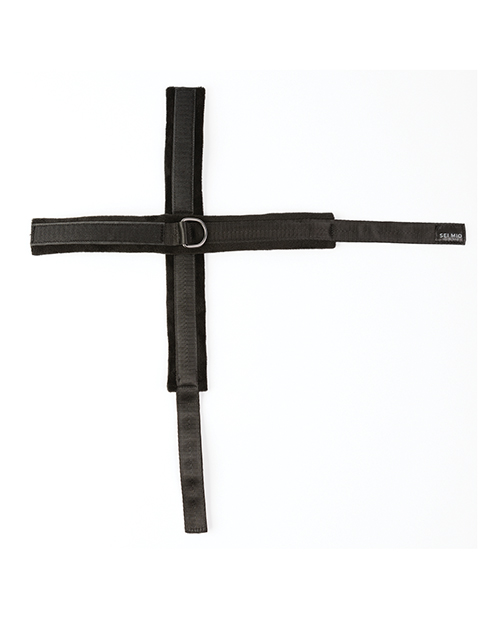 Thumbnail for Sei Mio Cross Purposes Unique Over-Wrap Cross Cuff Restraints - Black