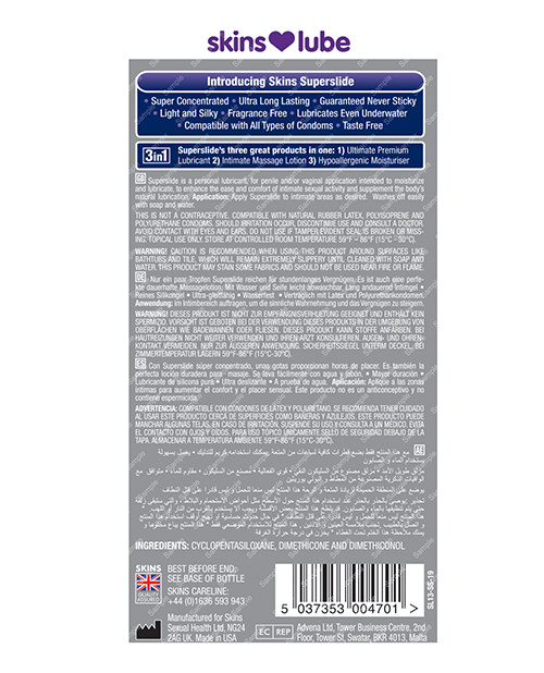 Thumbnail for Skins Superslide Silicone Based Lubricant - 4.4 oz