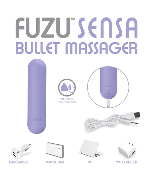 Thumbnail for Fuzu Sensa Activated Rechargeable Bullet Massager - Pastel Purple