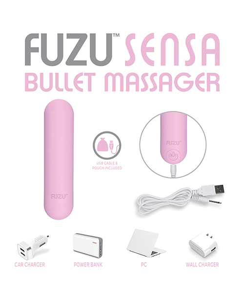 Thumbnail for Fuzu Sensa Activated Rechargeable Bullet Massager - Pastel Pink