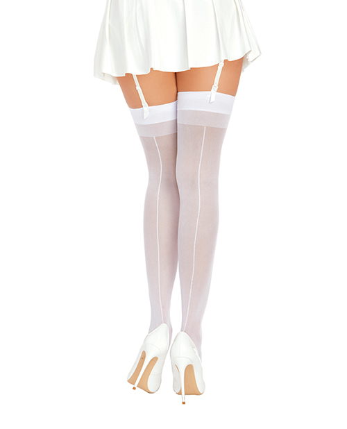 Thumbnail for Thigh High Back Seam - White O/S