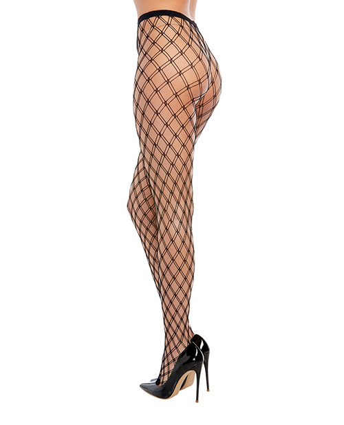Thumbnail for Double Knitted Fence Net Pantyhose - Black O/S