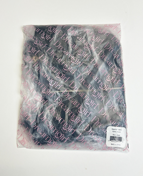 Thumbnail for Embroidered Stretch Faux Leather and Mesh Chemise - Black MD