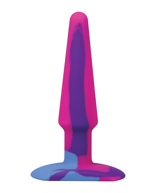 Thumbnail for A Play 5" Groovy Silicone Anal Plug - Multicolor/Pink
