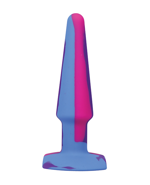 Thumbnail for A Play 5" Groovy Silicone Anal Plug - Multicolor/Pink