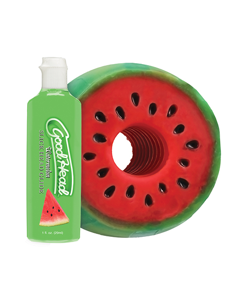 Thumbnail for GoodHead Watermelon Blowjob Set Includes Stroker &amp; Slick Head Glide - 1 oz Bottle Watermelon