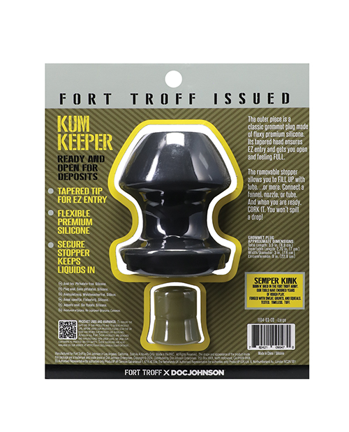 Thumbnail for Fort Troff Kum Keeper Anal Plug - Large, Black