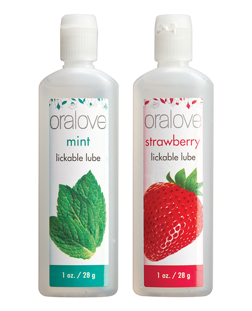 Thumbnail for Oralove Delicious Duo Flavored Lube - Strawberry &amp; Mint