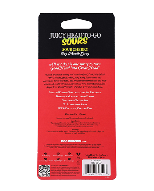 Thumbnail for GoodHead Juicy Head Dry Mouth Spray To-Go - .30 oz Sour Cherry