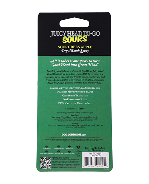 Thumbnail for GoodHead Juicy Head Dry Mouth Spray To-Go - .30 oz Sour Green Apple