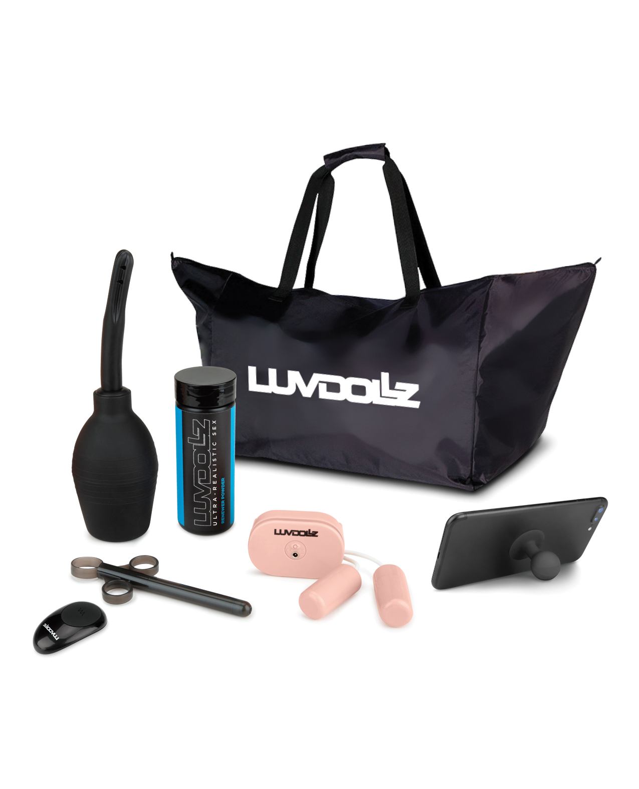 Thumbnail for Luvdollz Remote Control Rechargeable Pussy &amp; Ass w/Douche - Ivory